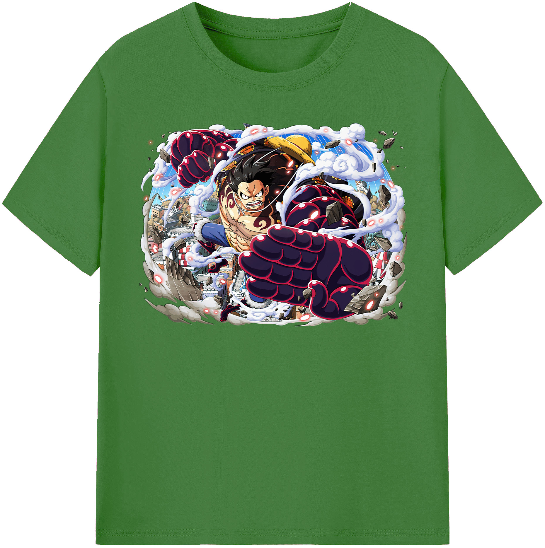 ワンピース モンキー・D・ルフィ ONE PIECE Monkey D. Luffy レディースカジュアルプリントTシャツ（綿100％）